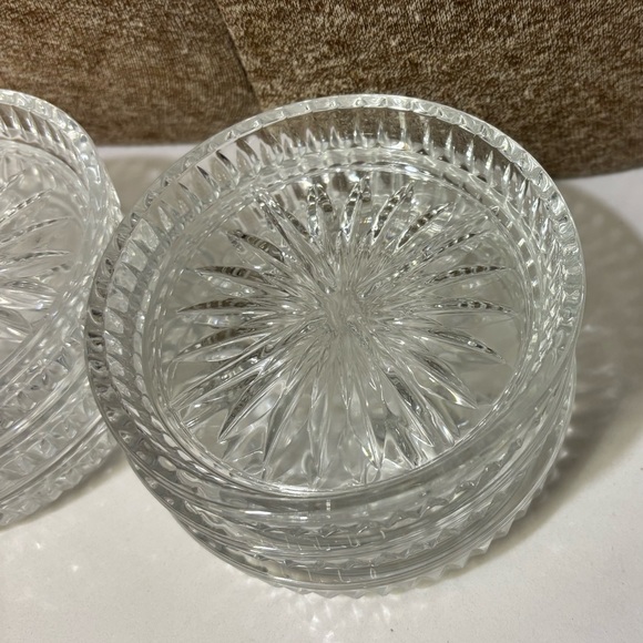 Vintage Princess House Lot of 6 Crystal Starburst Coasters - Picture 4 of 6